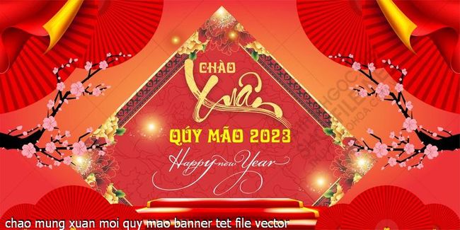 chao mung xuan moi quy mao banner tet file vector